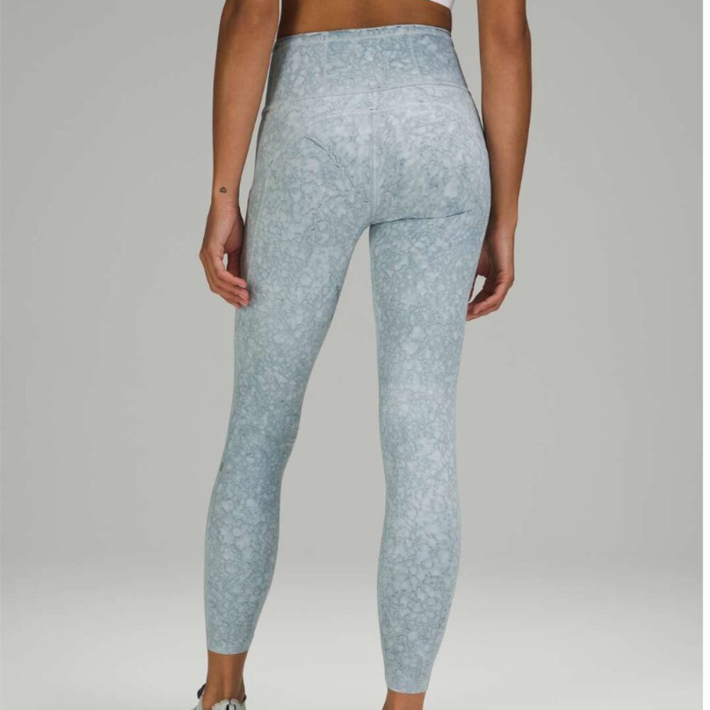 Lululemon Fast and Free Tight 25" *Nulux City Grit White Blue Fog